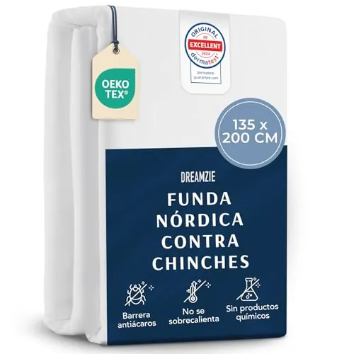 Dreamzie - Funda Nórdica Antiácaros - Integral - 135x200 cm - Blanco