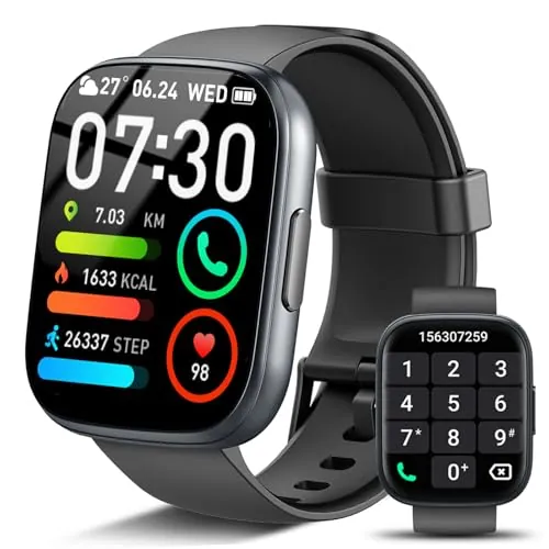 Reloj Inteligente Hombre Mujer con Llamadas Bluetooth, 1.95" New Smartwatch Hombre con Pulsómetro/Monitor de Sueño/Podómetro, 110+ Modos Deportivos Smart Watch, IP68 Pulsera Actividad para Android iOS