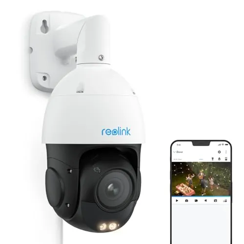 Reolink PoE 4K Cámara Vigilancia Exterior PTZ, 5X Zoom Óptico 3D, RLC-823S1