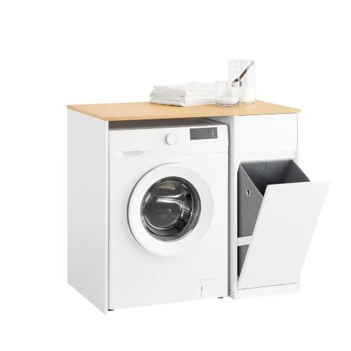 SoBuy Mueble para Lavadora con cesto para Ropa y cajón 100×60×90 cm