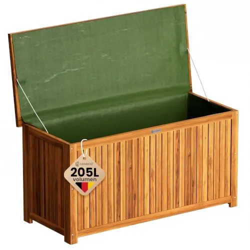 CASARIA Baúl de Almacenaje Exterior 205L Madera Acacia Jardín Terraza
