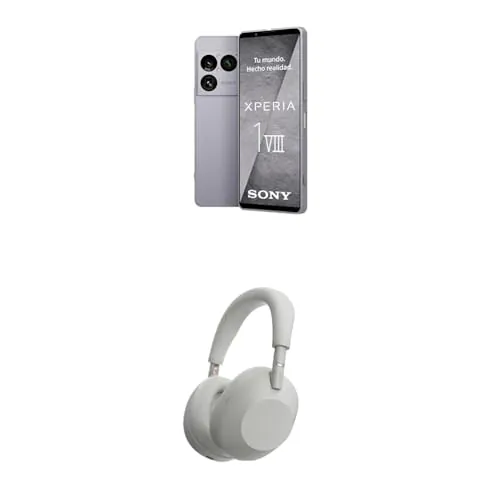 Sony Xperia 1 VIII - Pantalla OLED HDR FHD+ de 6,5" 19,5:9 120Hz, Triple cámara con Nuevo teleobjetivo, Xperia AI, Batería 2 días, Audio 3,5 mm, Dual SIM, Plata Iolita + WH1000XM6