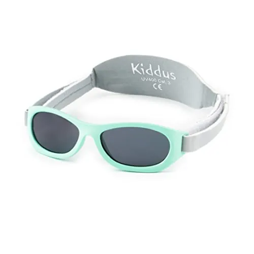 Kiddus Gafas de Sol para Bebé 6-18 Meses, Filtro UV400 CAT 3, Protección 100% Rayos UVA y UVB, Sin BPA, con Banda Ajustable, Ligeras, para Niño y Niña