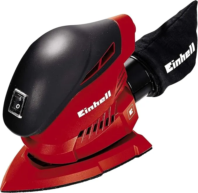 Einhell Multilijadora - TH-OS 1016. 100 W, 24.000 1/min de velocidad de oscilación, agarre suave, bolsa de filtro, extracción de polvo, incluye 1 pieza de papel de lija