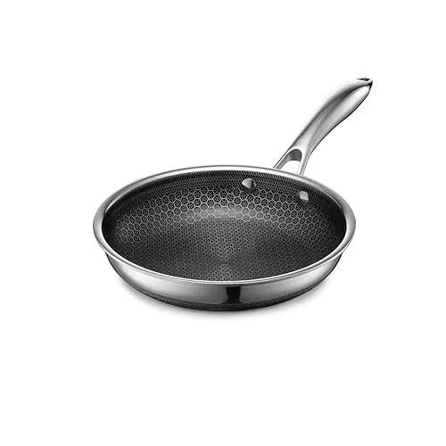 HexClad Sartén Hybrid Antiadherente de 20 cm, Asa que se Mantiene Fría, Apto para Lavavajillas, Horno hasta 480°C e Inducción, Compatible con todas las Estufas
