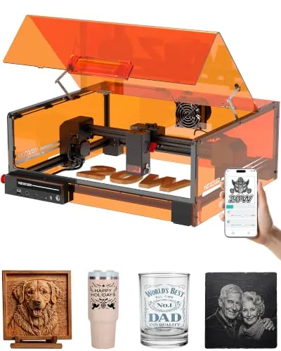 Grabadora Láser 20W para DIY, Negocios y Regalos Personalizados