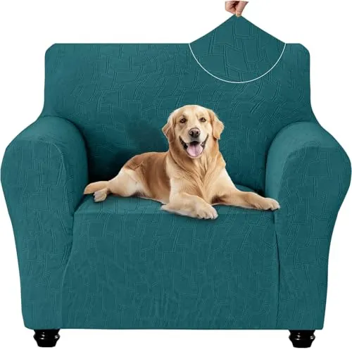 Ystyle Funda Sofa 1 Plaza, Couch Cover Elasticas, Funda para Sofa Antiarañazos Gatos, Forros para Sofas Antideslizante, Protector Sofa Antimanchas Lavable, Sofa Cover Anti Perros, Verde Oscuro