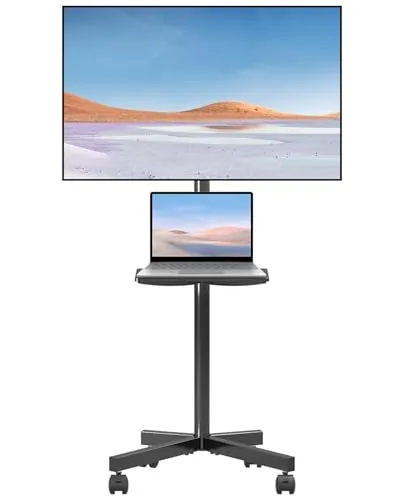 Suptek Soporte TV Ruedas, Soporte TV Pie para Television de 21 a 60 Pulgadas LCD/LED/Plasma, hasta 35KG, Altura Ajustable, Inclinación +3/-12°, MAX Vesa 400x400mm