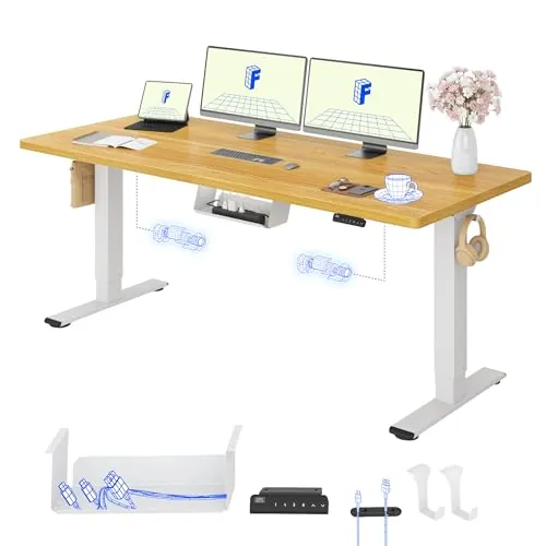 FLEXISPOT Escritorio Elevable Eléctrico 180x80 Doble Motor, Tablero Entero