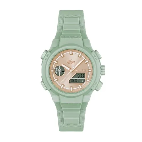 Lacoste Reloj de Cuarzo Multifuncional Analógico-Digital para Mujer Colección LC33 con Correa de Silicona Verde - 2001433