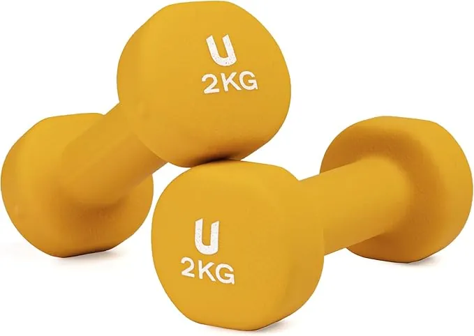 unycos - Pesas y Mancuernas Antideslizantes【Hierro | Neopreno】de 1 kg a 10 kg - Suaves al Tacto para Hombres y Mujeres, Diseño Ergonómico, Anti-Rodadura, Gimnasio en Casa, Fitness