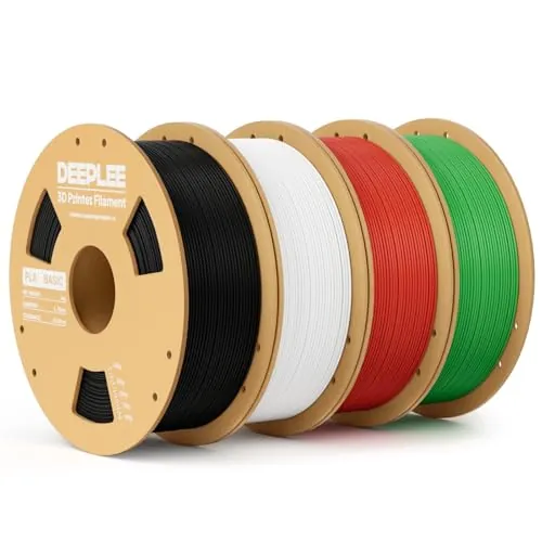 DEEPLEE Filamento PLA Basic 1.75 mm, Pack 4 x 1 kg, 4 colores