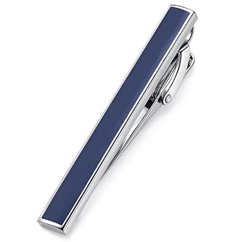 HONEY BEAR Clip Pasador de Corbata - 1.97/2.12/2.36 inch Talla Normal para Hombre Necktie Boda Negocio Regalo,Azul marino,5/5.4/6cm (5.4cm)