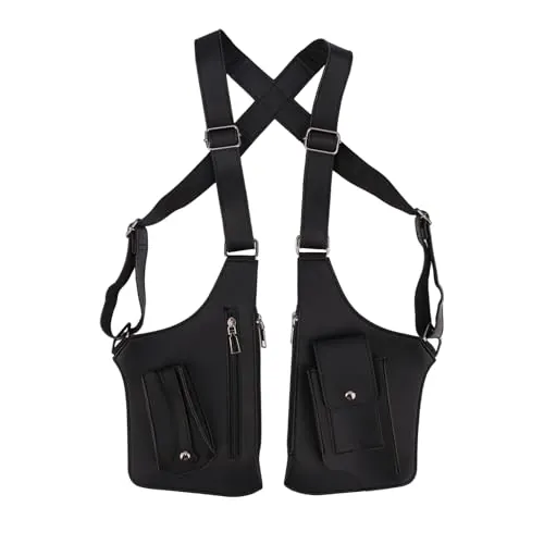 Sinbana Riñonera de Hombro para Hombre, Bandolera Doble con Correa Ajustable Mochila Antirrobo Funda para Cartera y Teléfono