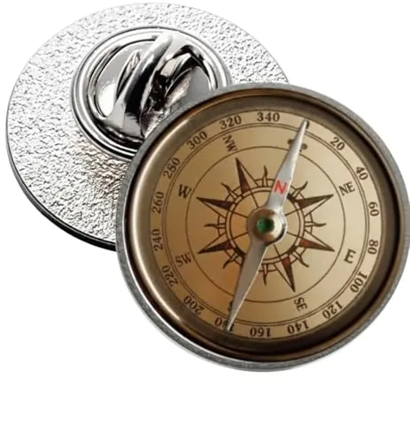 Gemelolandia | Pin de Solapa Magglass Mapas Navegacion y Brujulas Nº8 16mm | Pines Originales Para Regalar | Para las Camisas, la Ropa o para tu Mochila | Detalles Divertidos