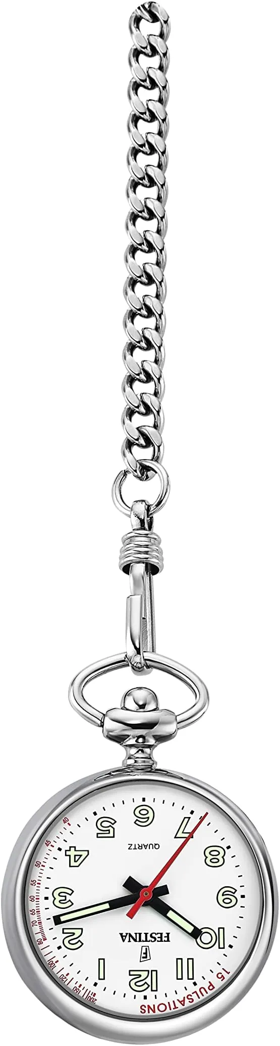 Festina Reloj de Bolsillo Mujer de Acero Inoxidable 316l - Movimiento de Cuarzo - Relojes Mujer - Cristal Mineral de Alta Resistencia F2034/1