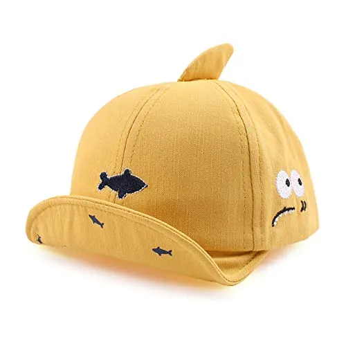 Sombrero para bebé o niño de algodón, Gorra de Sol, para bebé o niño, Primavera de Verano (Amarillo, 3-12 Meses, 3_Months)