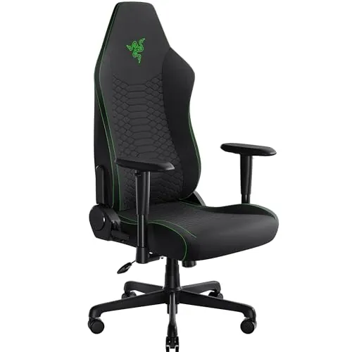Razer Iskur V2 X - Silla de Juego Esencial con Soporte Lumbar Integrado (Almohadillas moldeadas de Espuma de Alta Densidad, reposabrazos 2-D, Tela con Acabado Suave) Negro