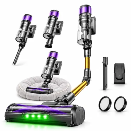 Ultenic Aspiradora sin Cable 55 kPa/60 Min con Cepillo Antienredo,Luz Verde
