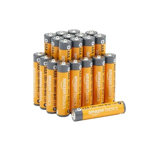 Amazon Basics - Paquete de 20 pilas alcalinas AAA de alto rendimiento, 1,5 voltios, vida útil de 10 años