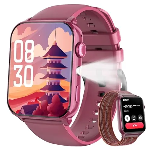 IOWODO Reloj Inteligente Mujer Hombre con Llamada, 1.91" Smartwatch con Monitor Cardíaco, Oxímetro, Sueño, 100+ Modos Deportivos, IP68 Impermeable, Pulsera Actividad para Android iOS