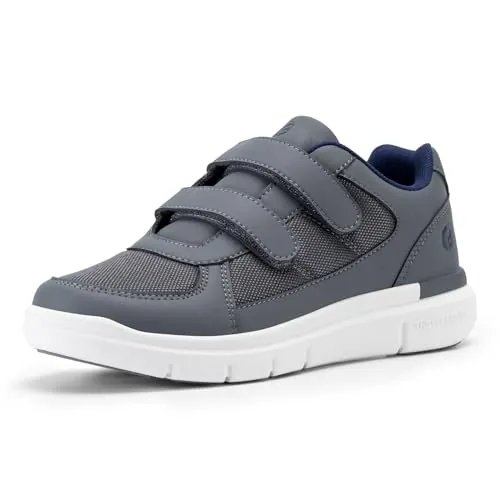 FitVille Zapatos para Hombre Zapatos Anchos Especiales para Pies Sensibles Cómodas Zapatillas Ajustables Gris 46 EU X-Ancho