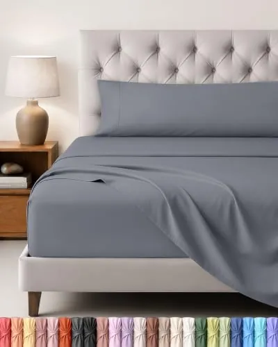 Utopia Bedding Juego de Sabanas 3 Piezas, 150x200cm, Gris