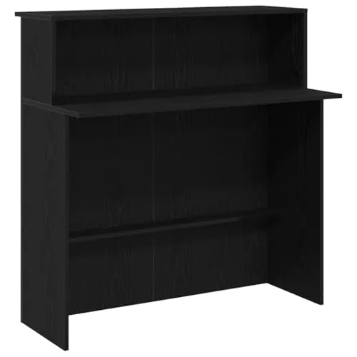 vidaXL Mostrador de recepción Negro 100x50x103,5 cm Madera ingeniería, mostrador de recepción, mostrador de recepción de Oficina, mostrador de Caja