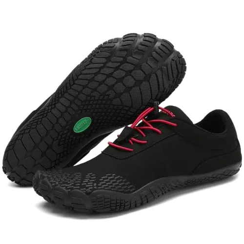 SAGUARO Zapatillas Barefoot Hombre Mujer Zapatillas Minimalistas para Deportes Acuaticos - Ligeras Antideslizante Respirable con Caja Suela Zero Drop, Negro, 39 EU