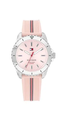Tommy Hilfiger Reloj con Movimiento de Cuarzo de Tres Manecillas para Jóvenes con Correa de SiliconaRosa Claro - 1720052