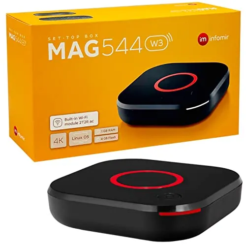 HB-DIGITAL mag 544w3 Original Infomir & hb-digital 4K Set Top Box Reproductor Multimedia Internet TV IP Receptor UHD 60FPS 2160p@60FPS HDMI 2.1 4K y HEVC Arm Cortex-A35 + Cable HDMI