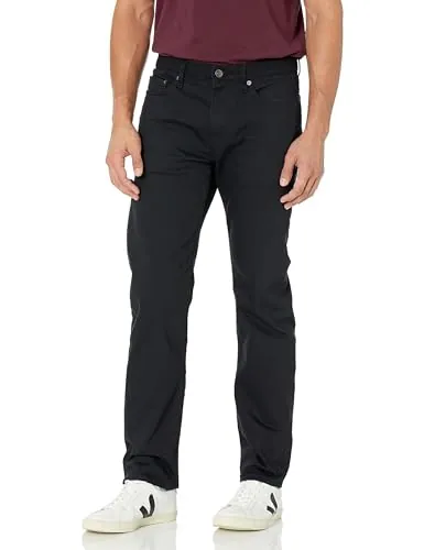 Amazon Essentials Pantalón Vaquero Elástico de Ajuste Recto - colores interrumpidos Hombre, Negro, 42W / 28L
