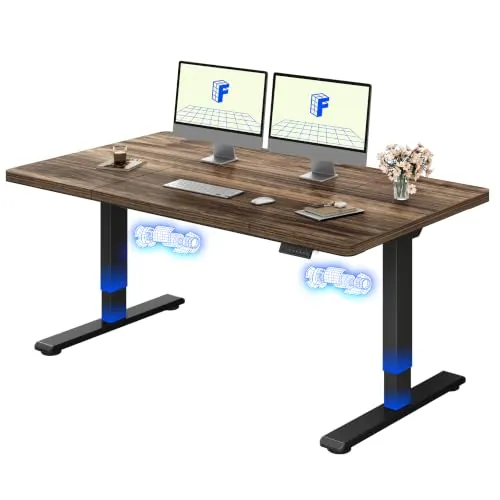 FLEXISPOT Escritorio Elevable Eléctrico 140x70, Doble Motor, 120kg carga | Mesa Elevable Altura Ajustable, 2 Motores, Carga estática 120kg, 4 Memorias, Anticolisión, Garantía 5 Años
