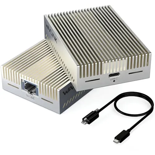WAVLINK Adaptador Ethernet [1x] 10G para Thunderbolt 3/4/5 y USB4-10GbE RJ45 Adaptador de Red con Chip AQC113-B1, Compatible con MacBook Pro, Windows 11, Linux, 10G/5G/2.5G