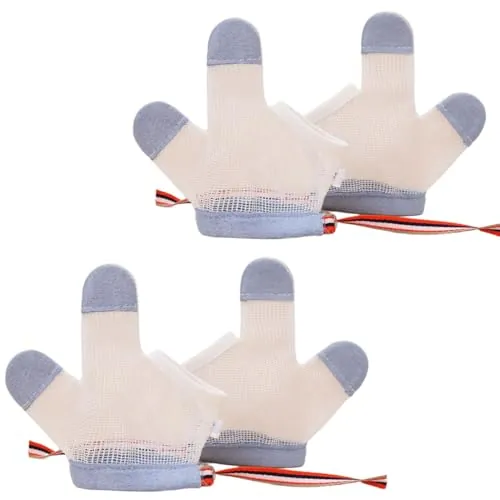 KIRZAX 2 Pares de Guantes Protectores para Chuparse el Pulgar, Guantes Masticadores para Niños, Refuerzos para los Dedos de los Niños, Dejar de Chuparse el Pulgar para Niños