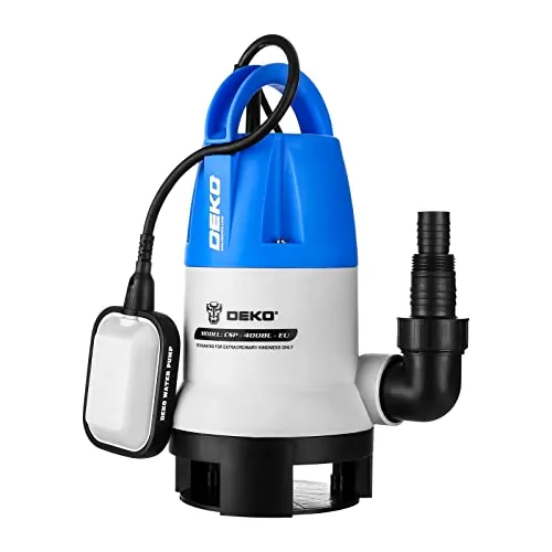 DEKO Bomba de agua sumergible eléctrica de 400 W con interruptor de flotador y flujo máximo de 8000L / H para riego de piscinas, bañeras y jardines