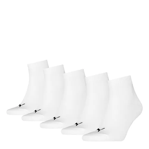 PUMA Unisex Quarter Plain, Calcetines Unisex adulto, Blanco - Nuevo, 39-42