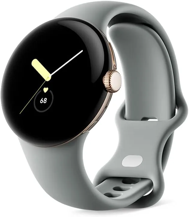 Google Google Pixel GA04123-TW GA04123-TW - Reloj con Monitor de frecuencia cardíaca, Caja de Acero Inoxidable, Color Dorado champán, Correa Activa (WiFi)
