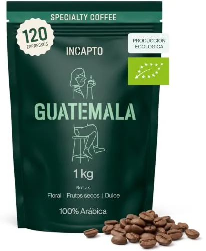 Incapto Café en Grano de Especialidad 1kg | Origen Guatemala | 100% Arábica | Specialty Coffee 86.25 puntos SCA | Tueste Natural y Artesanal | Finca Quetzaltenango, Mujeres de Chuva