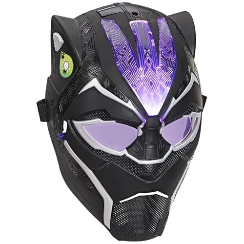 Marvel Avengers, Máscara de poder Vibranium de Black Panther, Artículo electrónico para juego de rol con efectos lumínicos, Juguetes de superhéroes para niños y niñas a partir de 5 años