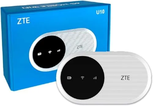 Módem WiFi portátil ZTE U10 N300Mbps 4G LTE Cat4, visualización en pantalla, con SIM, enrutador 4G asequible, batería recargable, fácil de usar, configuración sencilla