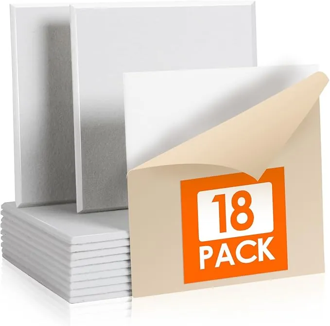 Rdutuok 18 Paquetes de Paneles Acústicos Autoadhesivos, 30 x 30 x 1cm Paneles de Espuma Insonorizados, Pared para Estudio de Grabación, Oficina, Estudio Decoración de Pared (Blanco)