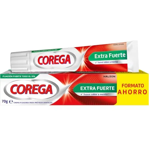 Corega Menta Crema Fijadora Prótesis Dentales Extra Fuerte, 70 g