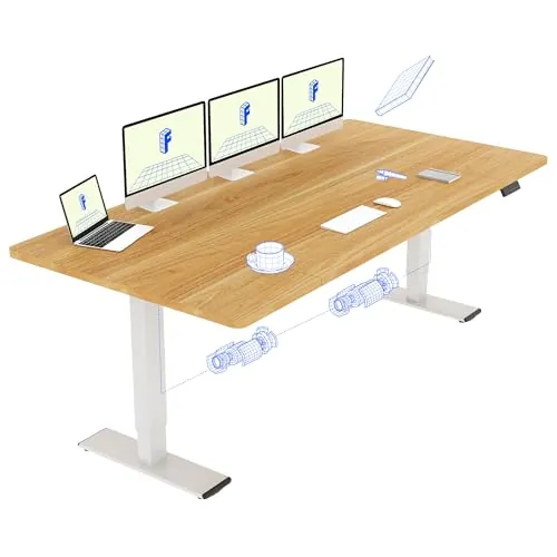 FLEXISPOT Escritorio Elevable Eléctrico 160x70, Doble Motor, 100kg carga | Mesa Elevable Altura Ajustable, 2 Motores, 100kg Capacidad, 4 Memorias, Anticolisión, Garantía 5 Años, Marrón