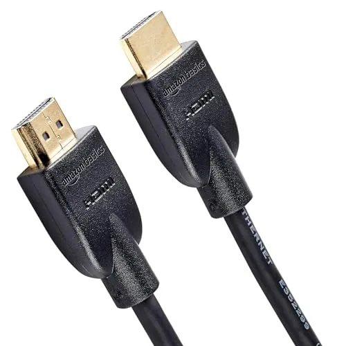 Amazon Basics Cable HDMI 4K de 1.8 m, Alta Velocidad de 18 Gbps con Ethernet, 4K@60 Hz, 2160p, Negro