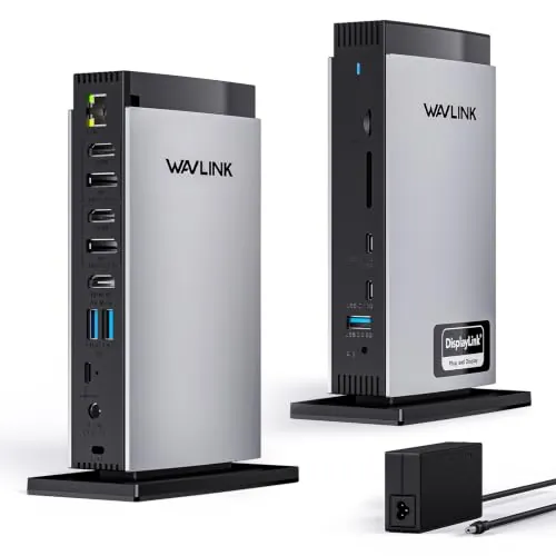 WAVLINK Displaylink Docking Station Triplo Display 4K+Dual 2K, 3 HDMI, 2 DP