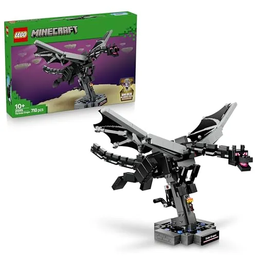 LEGO Minecraft El Dragón Ender – Figura Articulada con Alas Batientes – Juguete Interactivo con Portal de Salida para la Decoración de la Habiatción – Regalo para Niños y Niñas de 10+ Años – 21595