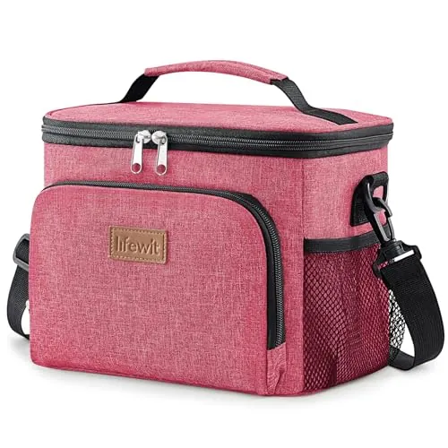 Lifewit Bolsa Termica porta Alimentos 9L, Bolso Nevera Portátil Pequeña, Impermeable Bolsas Comida Trabajo para Hombre y Mujer, Lancheira Termicas para Playa, Picnic, Viaje, Rosa