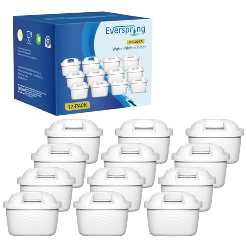 EVERSPRING Filtro de agua de Compatible Con Brita Maxtra+, Maxtra Plus, Mavea, Anna Duomax, 12 piezas
