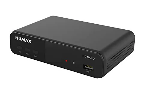 Humax Digital HD Nano Receptor Satélite Digital HD 1080P HDTV con Fuente de alimentación 12V Camping - Astra preinstalado - HDMI, euroconector DVB-S/S2, sin Cable HDMI